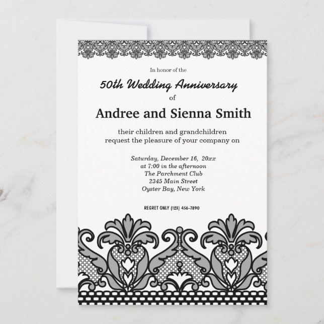 Convite Aniversário de rendas (Frente)