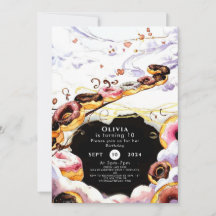 Aniversário de Rosquinha doce de aquarela