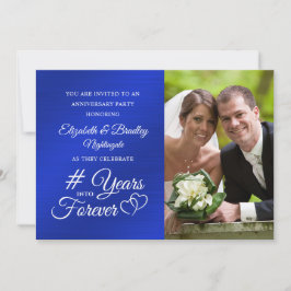 Convite Aniversário de Safira Corações ANOS NO PARA SEMPRE