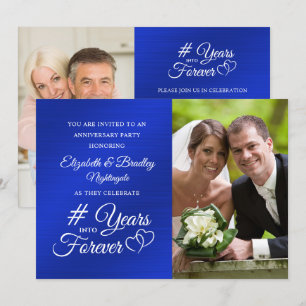 Convite Aniversário de Safira Corações ANOS PARA A ETERNID