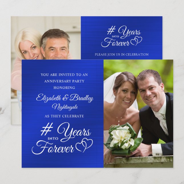 Convite Aniversário de Safira Corações ANOS RUMO À ETERNID (Frente/Verso)