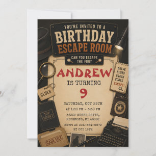 Convite Aniversário de Sala de Fuga Personalizada