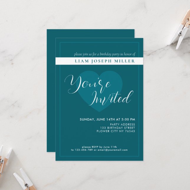 Convite Aniversário de Script Personalizado Profun (Frente/Verso In Situ)