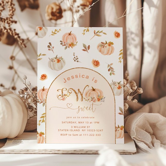 Convite Aniversário de segundo de Bompkin halloween (Criador carregado)