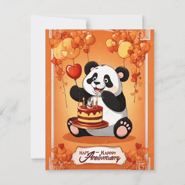 Convite Aniversário de selivraiagem de Panda (Frente)