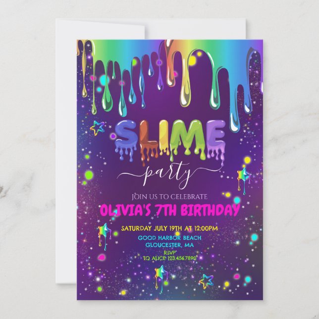 Convite Aniversário de Slime (Frente)