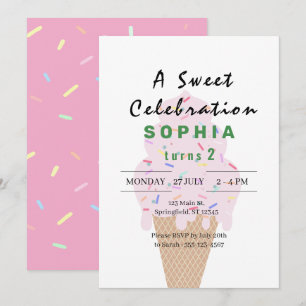 Convite Aniversário de Sorvete Doce