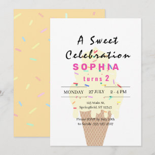 Convite Aniversário de Sorvete Doce
