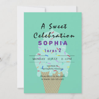 Convite Aniversário de Sorvete Doce