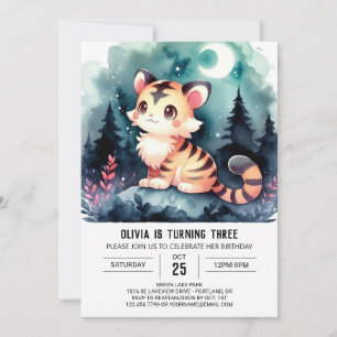 Convite Aniversário de Tigre Doce Imprimível