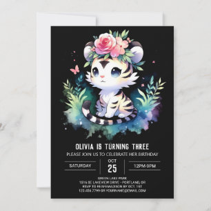 Convite Aniversário de Tigre Encantado Simples