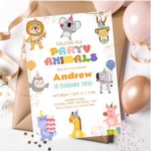 Convite Aniversário de Todos os Animais de Festa