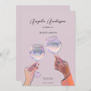 Convite Aniversário de torrada de vidro