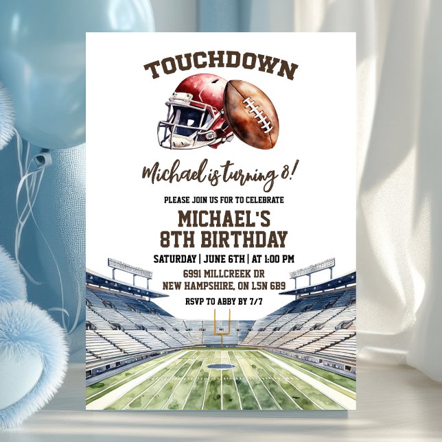 Convite Aniversário de Touchdown de Futebol Americano (Criador carregado)