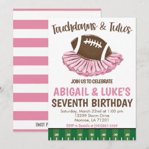 Convite Aniversário de Touchdown e Tutu
