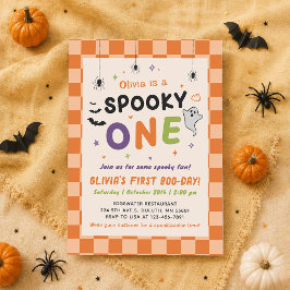 Convite Aniversário de um ano assustador no Halloween