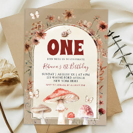 Convite Aniversário de um ano Boho Wildflower Caracol e Co