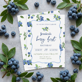Convite Aniversário de um ano da Blueberry