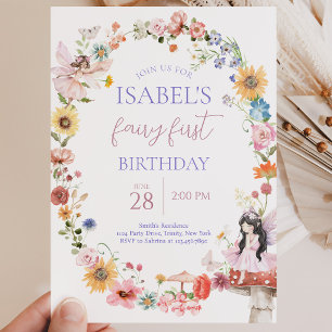 Convite Aniversário de um ano da Fada Floral de Primavera