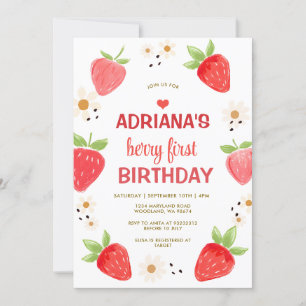 Convite Aniversário de um ano da Margarida Rosa Floral Xad