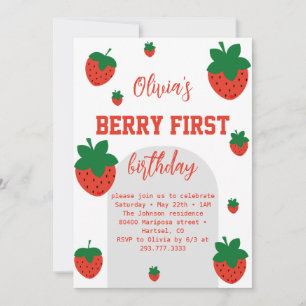 Convite Aniversário de um ano da Morango Berry