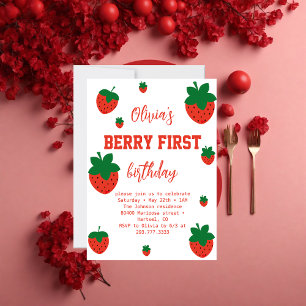 Convite Aniversário de um ano da Morango Berry