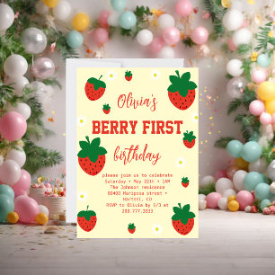 Convite Aniversário de um ano da Morango Berry