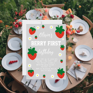 Convite Aniversário de um ano da Morango Berry