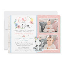 Aniversário de um ano da Vaca Bebê Collage de Foto