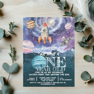 Convite Aniversário de Um Ano de Astronauta no Espaço Exte