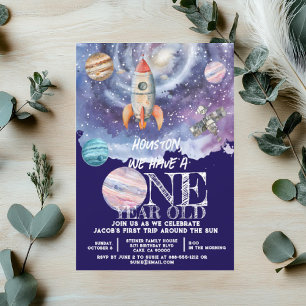 Convite Aniversário de Um Ano de Astronauta no Espaço Exte