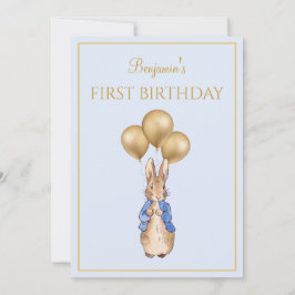 Convite Aniversário de um ano do coelho personalizado