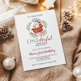 Convite Aniversário de um ano do Papai Noel Onederful no N