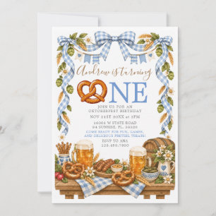 Convite Aniversário de um ano do Pretzel Azul da Oktoberfe