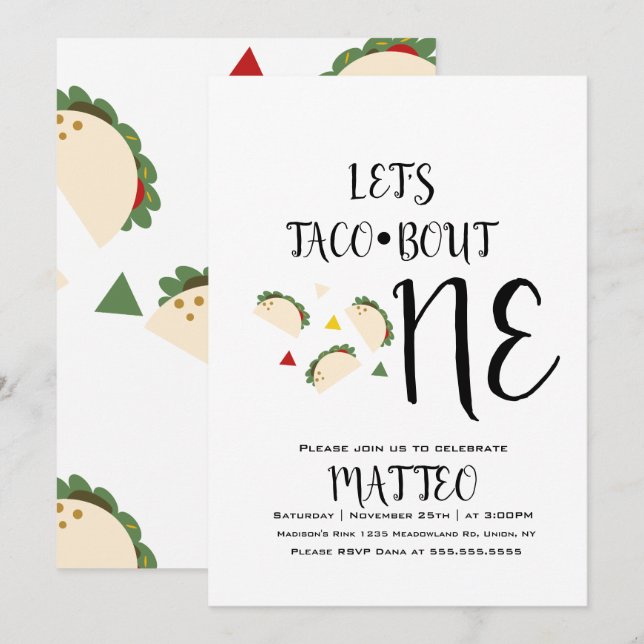Convite Aniversário de Um Ano do Taco Moderno (Frente/Verso)