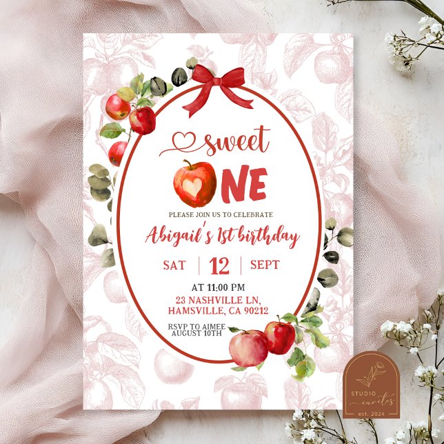 Convite Aniversário de Um Ano Tema Outono Toile (Criador carregado)