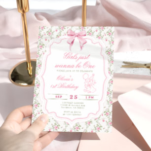 Convite Aniversário De Uma Menina De Ganso Fofo Elegante R