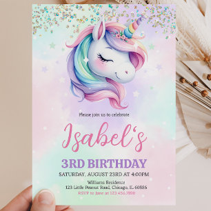 Convite Aniversário de Unicórnio