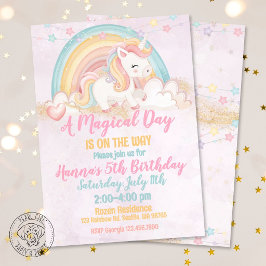 Convite Aniversário de Unicórnio Dia Mágico