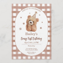Aniversário de Urso Gingham