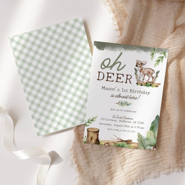 Convite Aniversário de veado de veado (Criador carregado)