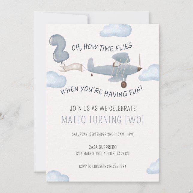 CONVITE ANIVERSÁRIO DE VOOS HORÁRIOS (Frente)