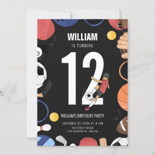 Convite Aniversário desportivo de futebol