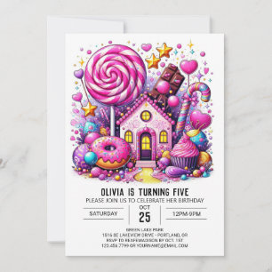 Convite Aniversário Digital Candyland Personalizado Adoráv