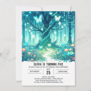 Convite Aniversário Digital da bonito moderna Woodland
