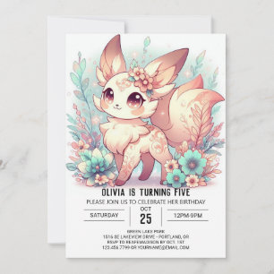 Convite Aniversário Digital da Fox Cóta Personalizada