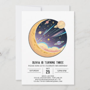 Convite Aniversário Digital das Pequenas Estrelas bonito