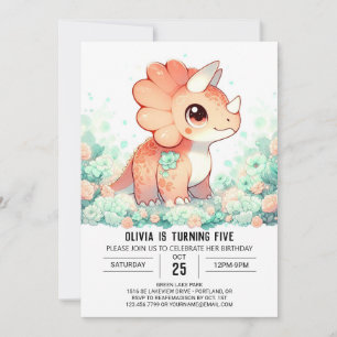 Convite Aniversário Digital do Dinossauro Personalizado El