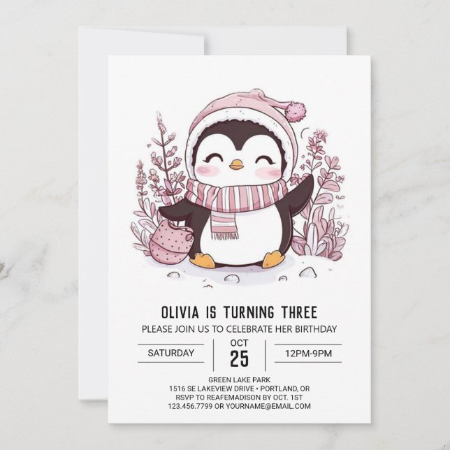 Convite Aniversário Digital do Pinguim Sical Místico (Frente)