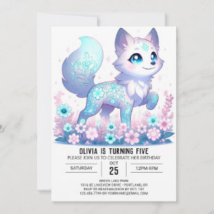Convite Aniversário Digital Personalizado do Lobo Whimsica